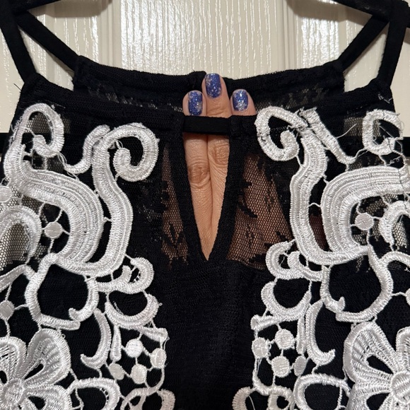 INC Petite Lace Halter Top with Lace Appliqués Size PM - Picture 9 of 14